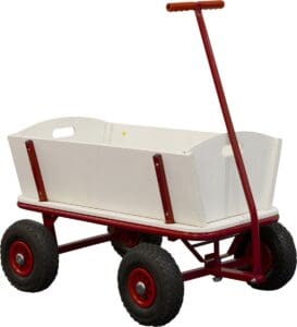 Sunny Billy Bolderkar - Beach Wagon Rood - Blank hout - Bolderwagen met luchtbanden