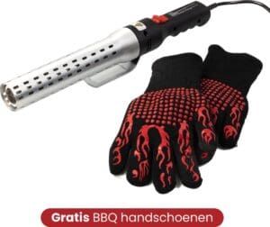 Bbq Aansteker Electrisch - Looftlighter - Bbq Starter - Bbq Accesoires - One Minute Lighter - Incl. Bbq Handschoenen - ®Stane